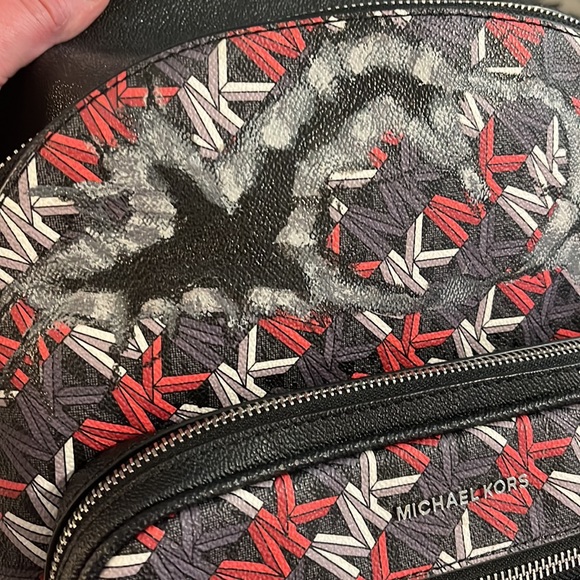 NWT Michael Kors collection, rare numbered edition Hudson graphic logo backpack - Picture 3 of 13